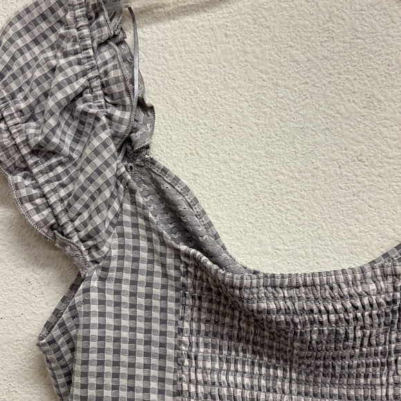 Urban Romantics Gingham Check Rushed Front Crop Top M - Picture 13 of 15